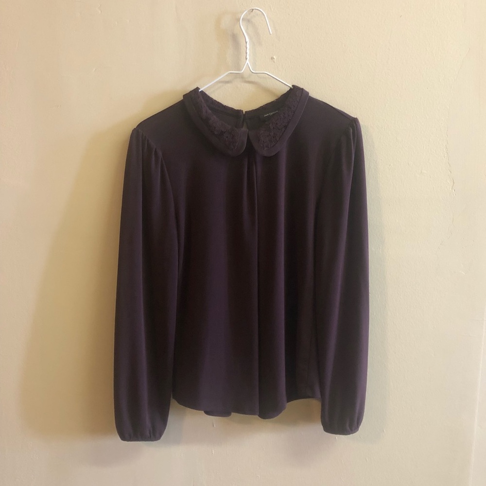 Plum Lace Collared Blouse